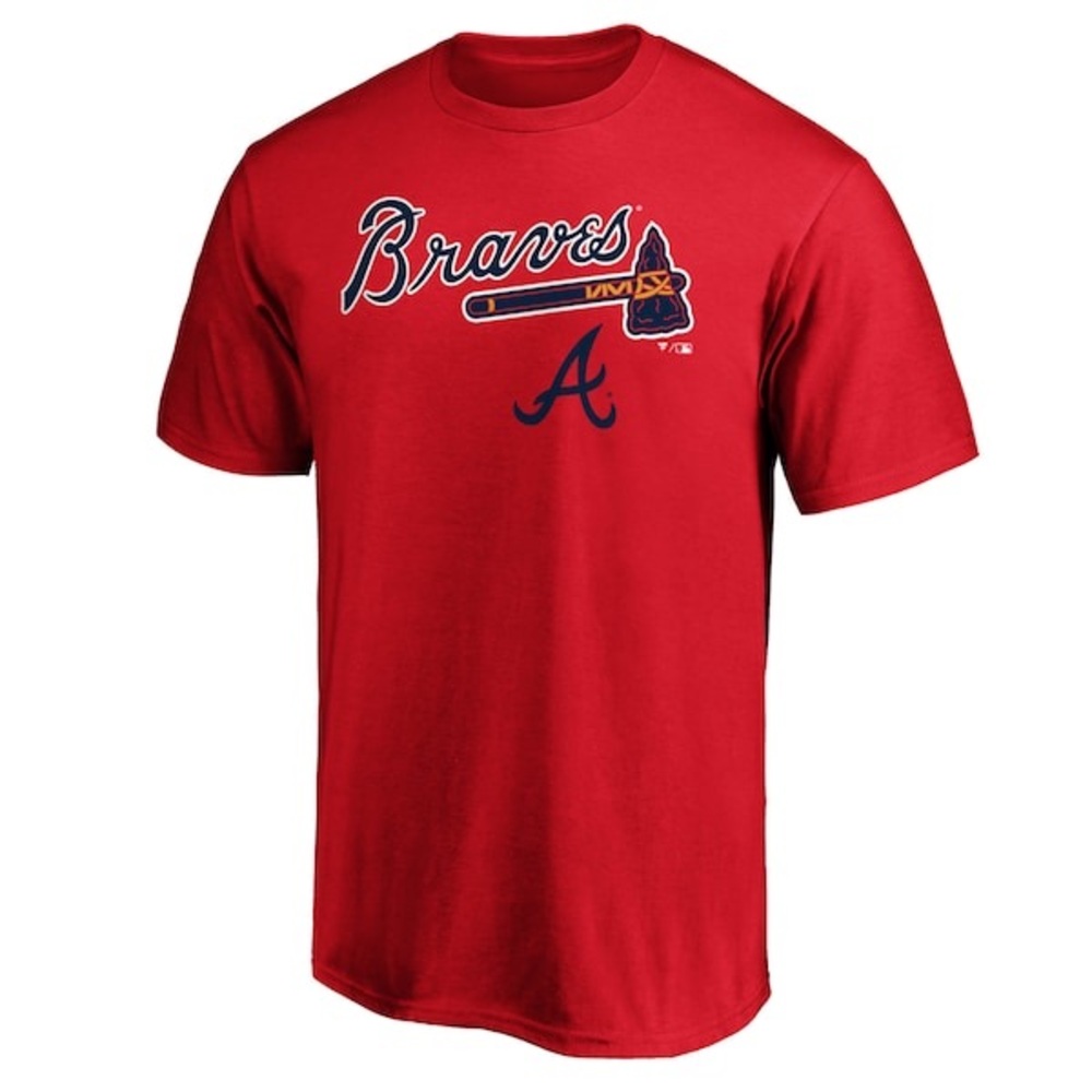 Fanatics Men's Atlanta Braves Fanatics Red Team Logo Lockup T-Shirt